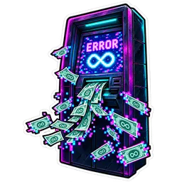 The glitching ATM spraying cash