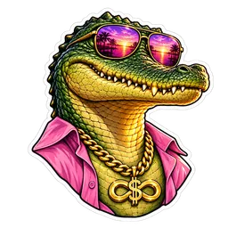 Big Al the gator in mirrored sunglasses